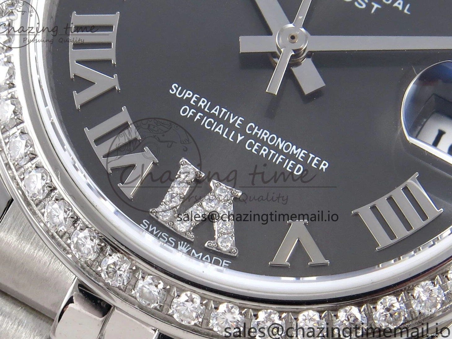 0119 DateJust 31 278384RBR JARF 1:1 Best Edition 904L Steel Gray Roman Diamonds Dial on SS Jubilee Bracelet HZ Classic 875